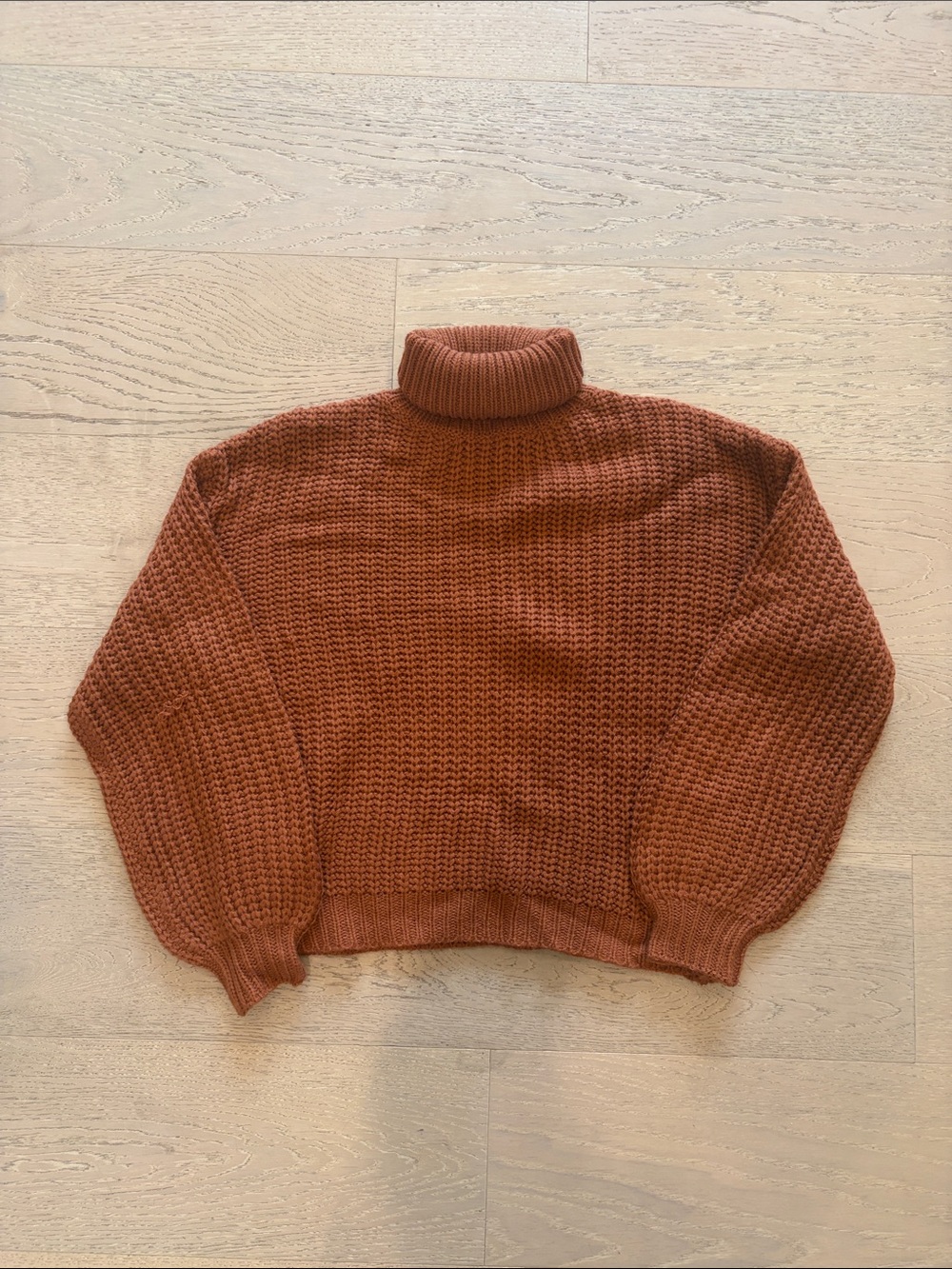 SHEIN Chunky Turtleneck Sweater in Rust